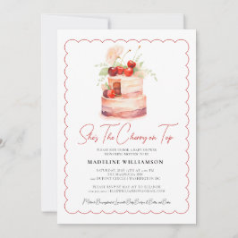 Ze is de kers op de top Waterverf Baby shower Kaart