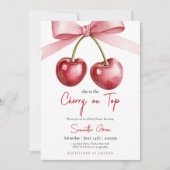 Ze is de kers op het Baby shower Kaart (Voorkant)