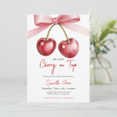 Ze is de kers op het Baby shower Kaart (Staand voorkant)