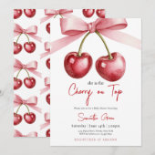 Ze is de kers op het Baby shower Kaart (Voorkant / Achterkant)