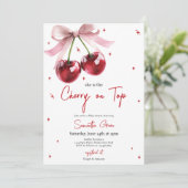 Ze is de kers op het Baby shower Kaart (Staand voorkant)