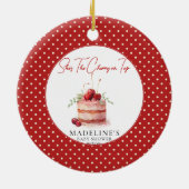 Ze is de kers op het Baby shower Keramisch Ornament (Achterkant)