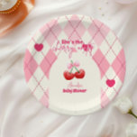 Ze is de kers op het Baby shower Papieren Bordje<br><div class="desc">Serveer je lekkernijen met een vleugje zoetheid met onze She's the Cherry op Top Baby shower Paper Borden! Met een grillig kersenontwerp met zachte waterverf-accenten zijn deze borden de perfecte aanvulling op uw baby showers tafelomgeving. Ontworpen als aanvulling op uw kersenfeest, zijn deze borden zowel functioneel als charmant. Belangrijkste kenmerken:...</div>