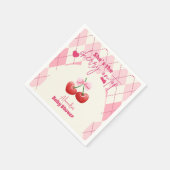 Ze is de kers op het Baby shower Servet (Hoek)