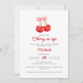 Ze is de kers op het Baby shower van de Waterverf Kaart (Voorkant)