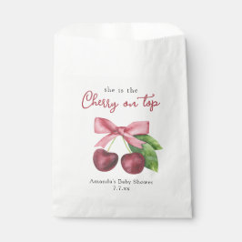 Ze is de kers op het bovenste baby shower bedankzakje