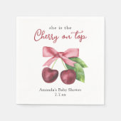 Ze is de kers op het bovenste baby shower servet (Voorkant)