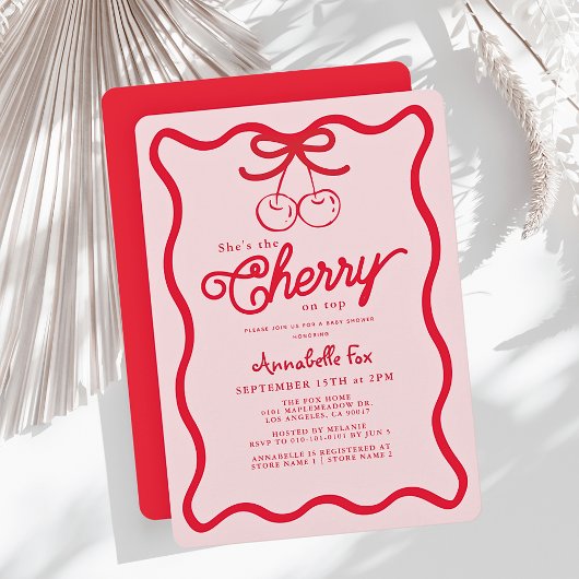 Ze is de kers op het bovenste handgetekende Baby s Kaart