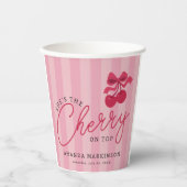 Ze is de kers op het roze Baby shower Papieren Bekers (Voorkant)