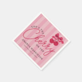 Ze is de kers op het roze Baby shower Servet (Hoek)