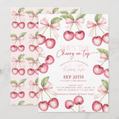 Ze is de kers op het roze rode Vrijgezellenfeest Kaart (Voorkant / Achterkant)