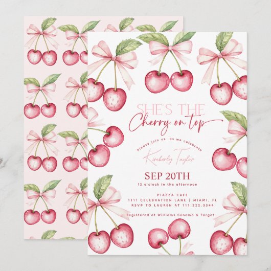 Ze is de kers op het roze rode Vrijgezellenfeest Kaart (Voorkant / Achterkant)