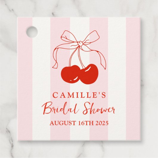 Ze is de kers op het Vrijgezellenfeest Bedankjes Labels (Voorkant)