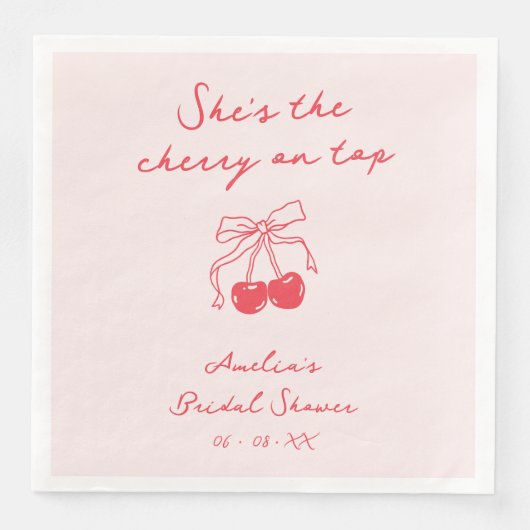 Ze is de kers op het Vrijgezellenfeest Servet (Voorkant)