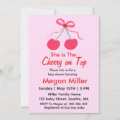 Ze is de kers op top coquette meisje Baby shower Kaart (Voorkant)