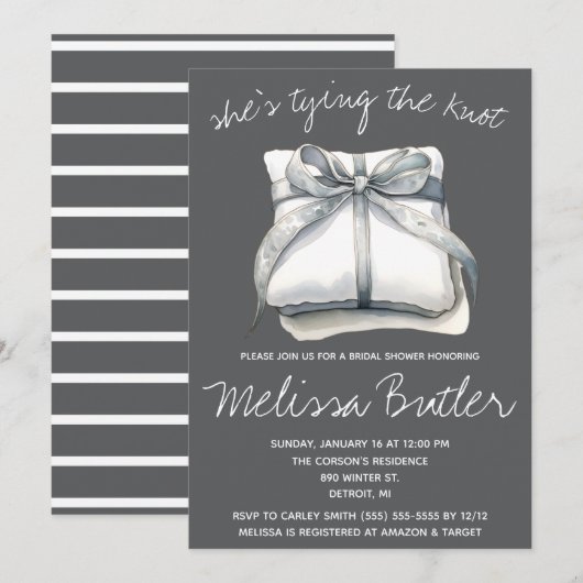 Ze is de knoop aan het doorhakken! ringbox-Vrijgez Kaart (Voorkant / Achterkant)