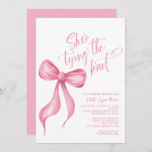 Ze is de knoop roze boog lint Vrijgezellenfeest Kaart (Voorkant / Achterkant)