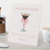 Ze is de knoop roze Coquette Martini Bar Reclamebord Met Voetstuk (Insitu)