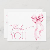 Ze is de knoop roze lint bruids dank je briefkaart (Voorkant / Achterkant)
