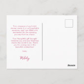 Ze is de knoop roze lint bruids dank je briefkaart (Achterkant)
