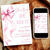 Ze is de knoop roze lint Vrijgezellenfeest Kaart