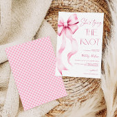 Ze is de knoop roze lint Vrijgezellenfeest Kaart