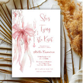 Ze is de knoop roze lint Vrijgezellenfeest Kaart