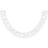 Ze is de knoop roze lint Vrijgezellenfeest Vlaggetjes (Alle)