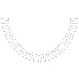 Ze is de knoop roze lint Vrijgezellenfeest Vlaggetjes