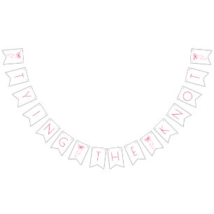 Ze is de knoop roze lint Vrijgezellenfeest Vlaggetjes