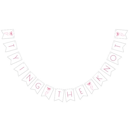 Ze is de knoop roze lint Vrijgezellenfeest Vlaggetjes (Alle)