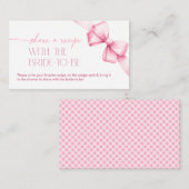 Ze is de knoop roze strik recept aan het binden informatiekaartje (Voorkant / Achterkant)