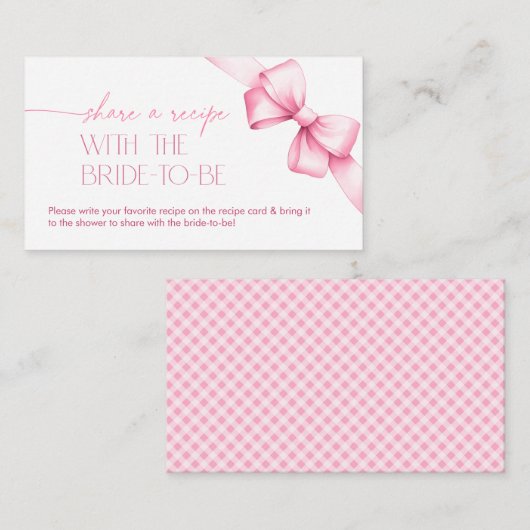 Ze is de knoop roze strik recept aan het binden informatiekaartje (Voorkant / Achterkant)