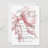 Ze is de knoop roze strik Vrijgezellenfeest Kaart (Voorkant)