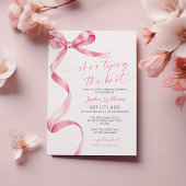 Ze is de knoop roze strik Vrijgezellenfeest Kaart