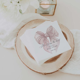 Ze is de knoop roze strik Vrijgezellenfeest Servet