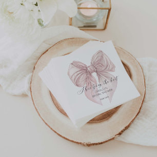 Ze is de knoop roze strik Vrijgezellenfeest Servet