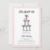 Ze is de Knoop Vrijgezellenfeest Coquette aan het  Kaart (Voorkant)