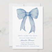 Ze is de Knot Blue Bow Vrijgezellenfeest aan het b Kaart (Voorkant)
