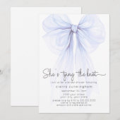 Ze is de Knot Blue Bow Vrijgezellenfeest aan het b Kaart (Voorkant / Achterkant)