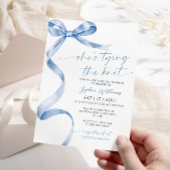 Ze is de Knot Blue Bow Vrijgezellenfeest aan het b Kaart