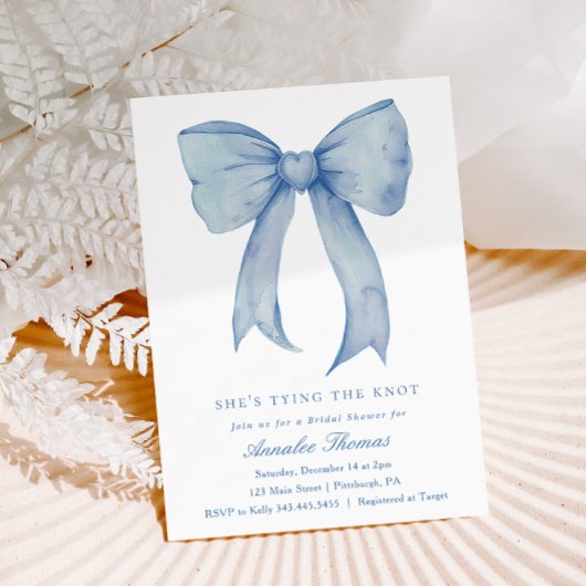 Ze is de Knot Blue Bow Vrijgezellenfeest aan het b Kaart