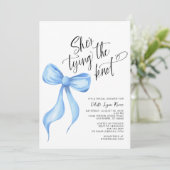 Ze is de Knot Blue Bow Vrijgezellenfeest aan het b Kaart (Staand voorkant)