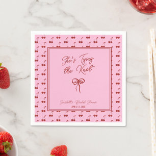 Ze is de Knot Cherry Vrijgezellenfeest Cocktail aa Servet