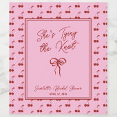 Ze is de Knot Cherry Vrijgezellenfeest Cocktail aa Wijn Etiket