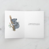 Ze is de perfecte babymeisjeskaartje Koala Kaart (Binnen)