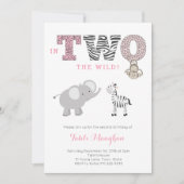 Ze is de tweede verjaardag van de TWEE Wild Safari Kaart (Voorkant)