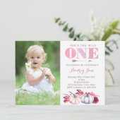 Ze is de wilde 1-de-Birthday Partij, Herfst Partij Kaart (Staand voorkant)