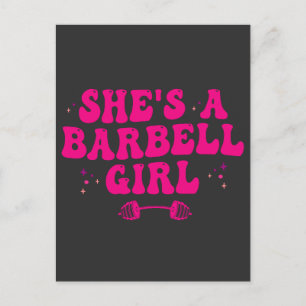 Ze is een barbel Girl Fitness Gym Sport Cadeau Briefkaart