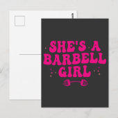 Ze is een barbel Meisje Fitness Gym Sport Cadeau  Briefkaart (Voorkant / Achterkant)